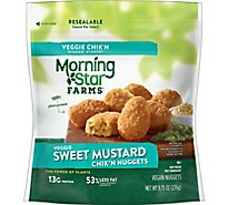 MorningStar Farms Chikn Nuggets Vegan PlantBased Protein Sweet Mustard - 9.75 Oz