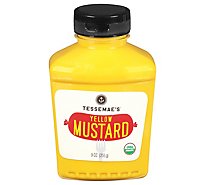 Tessemaes Yellow Mustard Organic Squeeze - 9 OZ
