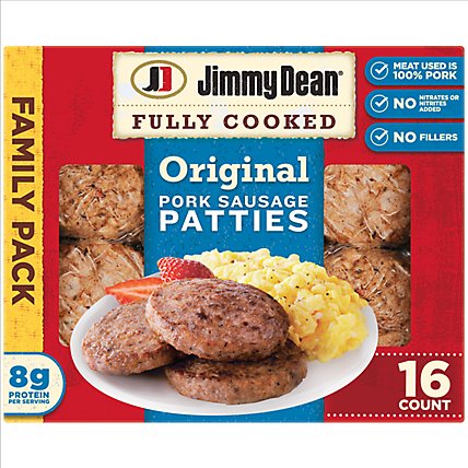 Jimmy Dean Fully Cooked Original Pork Sausage Patties - 19.2 OZ - Image 1