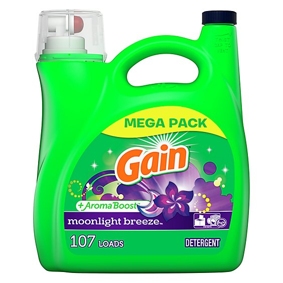 Gain + Aroma Boost Liquid Laundry Detergent HE Compatible Moonlight Breeze - 165 Fl. Oz.