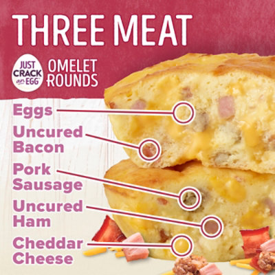 Just Crack An Egg Omelet Rounds Three Meat Egg Bites Pack - 2 Count - Image 7