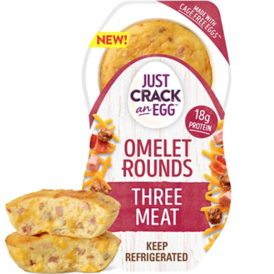 Just Crack An Egg Omelet Rounds Three Meat Egg Bites Pack - 2 Count