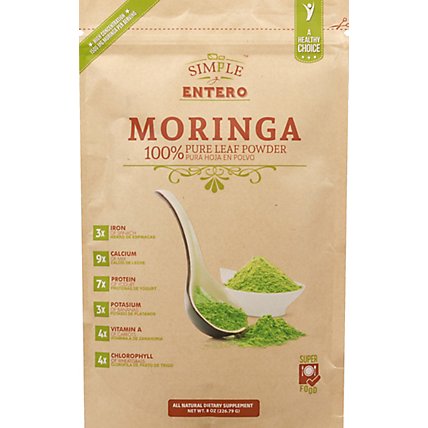 Simple Y Entero Moringa Supplement Leaf Powder 100% Pure - 8 Oz - Image 2