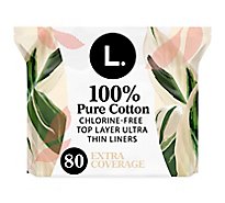 L. Chlorine Free Ultra Thin Liners Extra Coverage - 80 Count