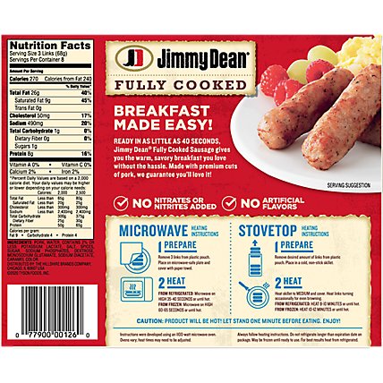 Jimmy Dean Fully Cooked Original Pork Sausage Links - 19.2 OZ - Image 6