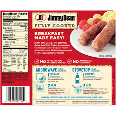 Jimmy Dean Fully Cooked Original Pork Sausage Links - 19.2 OZ - Image 7