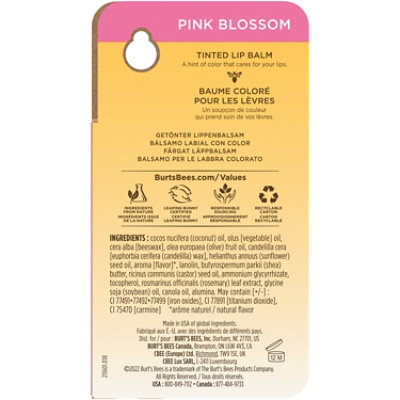 Burt's Bees Pink Blossom Tinted Lip Balm - 1-Pack - 0.15 oz. - Image 2