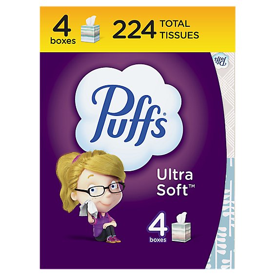 Puffs Ultra Soft Non Lotion Facial Tissue Cubes - 4-56 Count