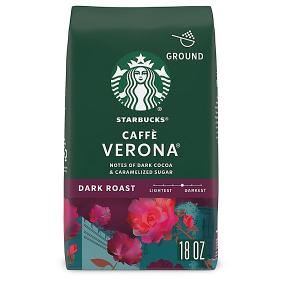 Starbucks Caffe Verona 100% Arabica Dark Roast Ground Coffee Bag - 18 Oz