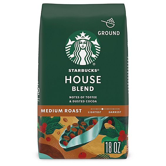 Starbucks House Blend 100% Arabica Medium Roast Ground Coffee Bag - 18 Oz