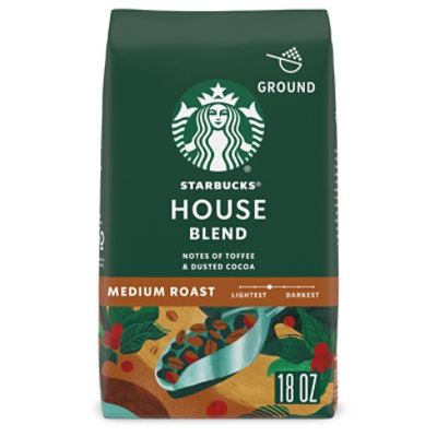 Starbucks House Blend 100% Arabica Medium Roast Ground Coffee Bag - 18 Oz