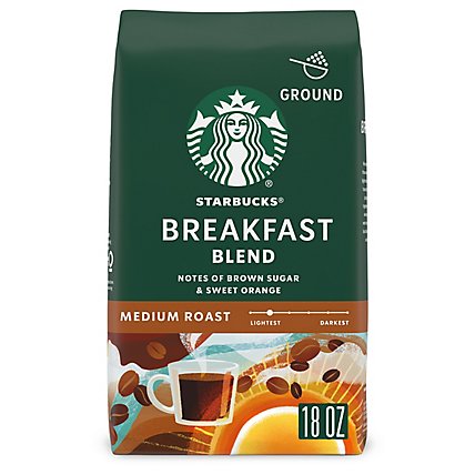 Starbucks Breakfast Blend 100% Arabica Medium Roast Ground Coffee Bag - 18 Oz - Image 1