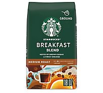 Starbucks Breakfast Blend 100% Arabica Medium Roast Ground Coffee Bag - 18 Oz