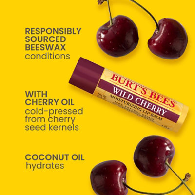 Burt's Bees Wild Cherry With Beeswax and Fruit Extracts Moisturizing Lip Balm - 1 Count - Image 4