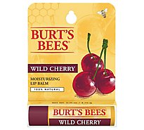 Burts Bees 100% Natural Moisturizing Lip Balm Wild Cherry With Beeswax - .15 OZ