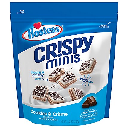 Hostess Crispy Minis Cookies & Creme Flavored Bite-Sized Wafer Snacks - 7.3 Oz - Image 1
