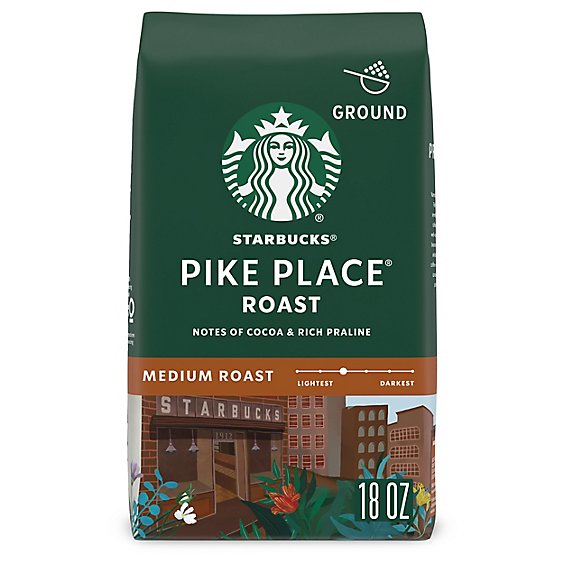 Starbucks Pike Place Roast 100% Arabica Medium Roast Ground Coffee Bag - 18 Oz