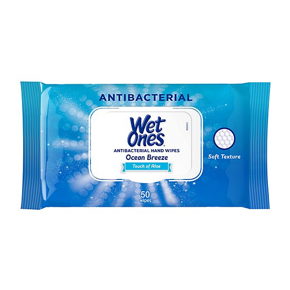 Wet Ones Ocean Breeze Antibacterial Hand Wipes - 50 Count