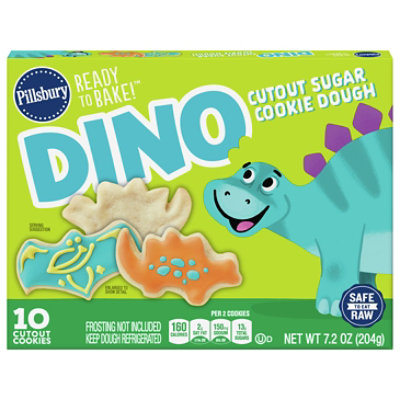 Pillsbury Ready To Bake Dinosaur Cut Out Sugar Cookie Dough 10 Count - 7.2 OZ - Image 3