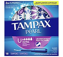 Tampax Pearl Tampons Ultra Absorbency Unscented - 18 Count