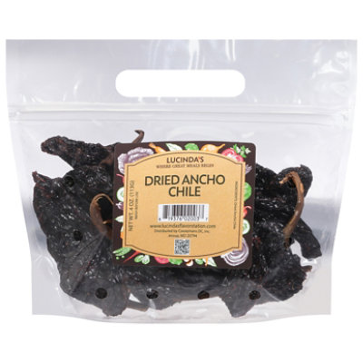 Lucindas Dried Ancho Chilies Bag - 4 OZ - Image 1