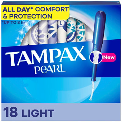 Tampax Pearl Tampons Light Absorbency - 18 Count - Image 1