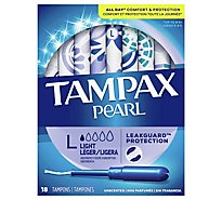 Tampax Pearl Tampons Light Absorbency Unscented - 18 Count