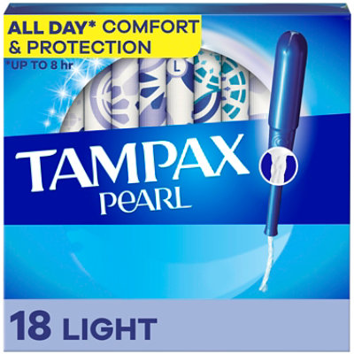 Tampax Pearl Tampons Light Absorbency - 18 Count - Image 1