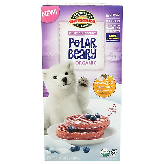 Nature's Path Envirokidz Polar Beary Pink Blueberry Frozen Waffles - 8.5 Oz