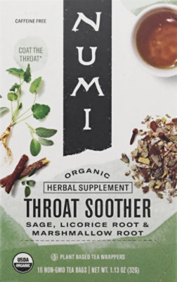 Numi Organic Throat Soother Plant Based Tea Wrappers - 16 Count - Image 2