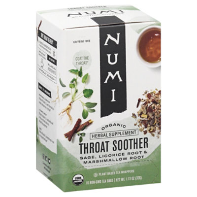 Numi Organic Throat Soother Plant Based Tea Wrappers - 16 Count - Image 1