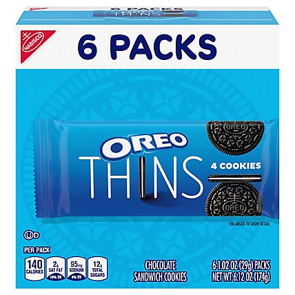 OREO Thins Chocolate Sandwich Cookies - 6 Count - Image 1