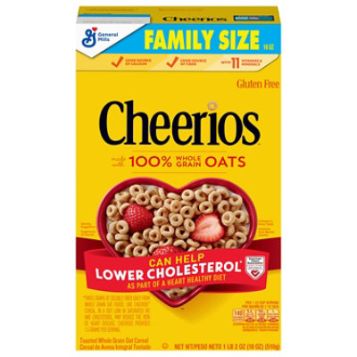 Cheerios Whole Grain Oats Cereal Family Size - 18 Oz - Image 1