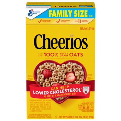 Cheerios Whole Grain Oats Cereal Family Size - 18 Oz