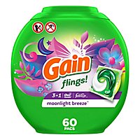 Gain flings! HE Compatible Moonlight Breeze Scent Liquid Laundry Detergent - 60 Count - Image 1