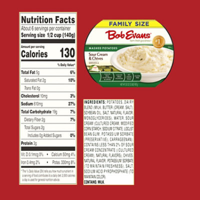 Bob Evans Sour Cream & Chives Mashed Potatoes Family Size - 32 Oz - Image 7