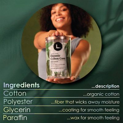 L. Organic Cotton Tampons Light/Regular Absorbency Duo Pack - 30 Count - Image 6