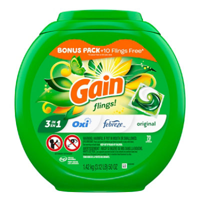 Gain flings! HE Compatible Original Scent Liquid Laundry Detergent - 60 Count - Image 3