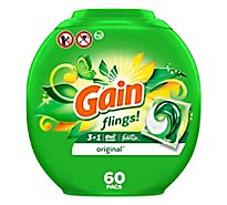 Gain flings! HE Compatible Original Scent Liquid Laundry Detergent - 60 Count