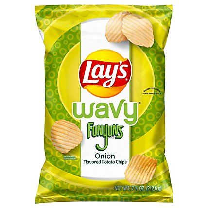 Lays Wavy Potato Chips Funyuns Onion Flavored - 7.5 OZ - Image 2