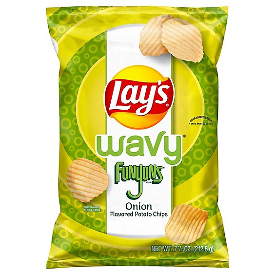 Lays Wavy Potato Chips Funyuns Onion Flavored - 7.5 OZ