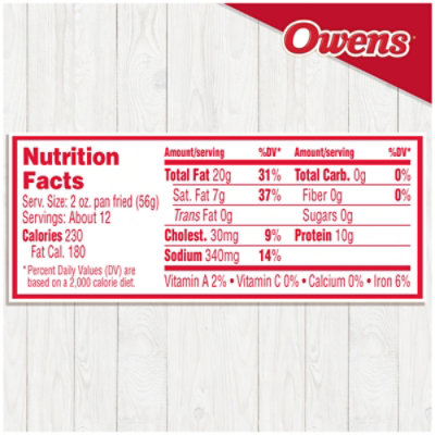 Owens Roll Sausage Hot - 32 OZ - Image 8