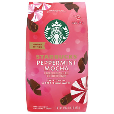 Starbucks 100% Arabica Naturally Flavored Peppermint Mocha Ground Coffee Bag - 17 Oz - Image 3