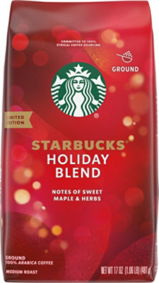 Starbucks Gingerbread Naturally Flavored Ground Coffee, 100% Arabica, 1 Bag  (17 Oz)