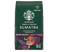 Starbucks Sumatra 100% Arabica Dark Roast Ground Coffee Bag - 18 Oz