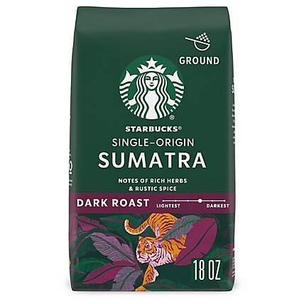 Starbucks Sumatra 100% Arabica Dark Roast Ground Coffee Bag - 18 Oz - Image 1