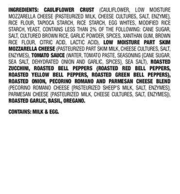 Milton's Craft Bakers Roasted Vegetable Cauliflower Crust Pizza - 11 Oz - Image 4