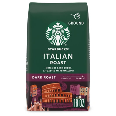 Starbucks Italian Roast 100% Arabica Dark Roast Ground Coffee Bag - 18 Oz