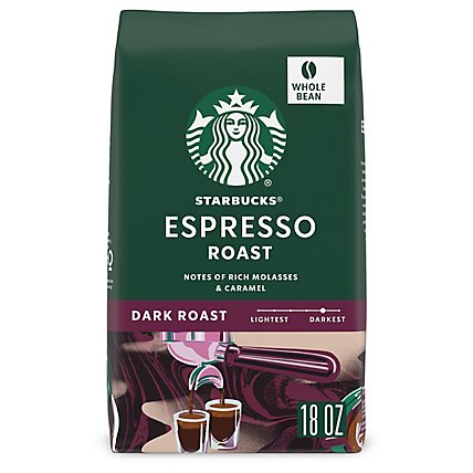 Starbucks Espresso Roast 100% Arabica Dark Roast Whole Bean Coffee Bag - 18 Oz - Image 1