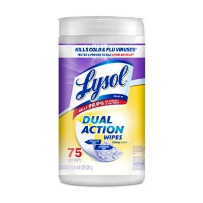 Lysol Dual Action Citrus Disinfecting Wipes - 75 Count - Image 2